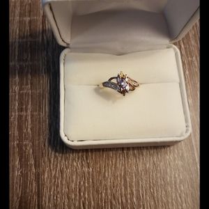 Tanzanite and white sapphire ring